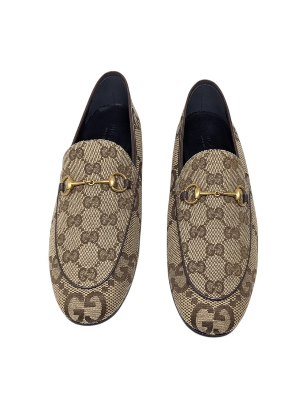 NEW Gucci Jordaan Jumbo GG Monogram Horsebit Jacquard Loafer Mule Size EU 39.5 - Picture 2 of 10